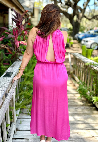 Tenley halter pink dress by Lucy Paris, M
