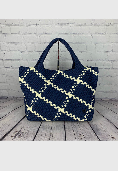 HandWoven neoprene tote Bags with strap