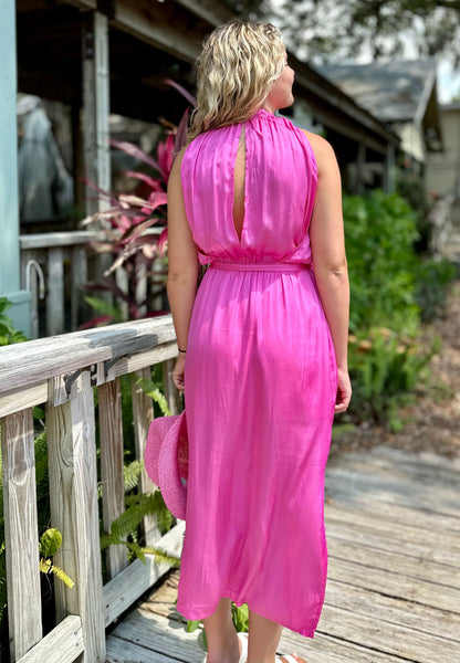 Tenley halter pink dress by Lucy Paris, M