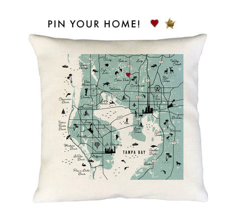 Pillow cover Tampa Bay pin your home