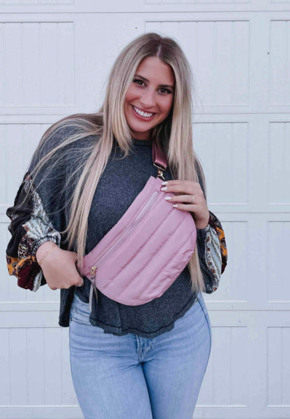 Quilted belt bags, 3 ways to wear, pink or sunflower