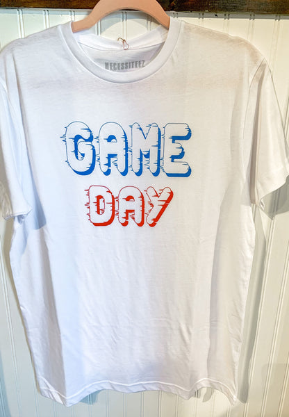 game day t shirt on a hanger