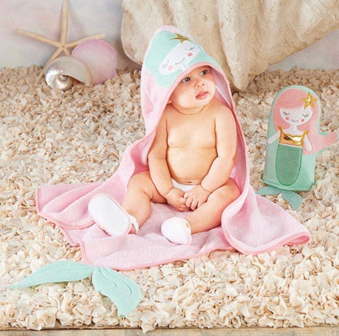 Simply enchanted mermaid 4-piece bath time gift set Baby Aspen