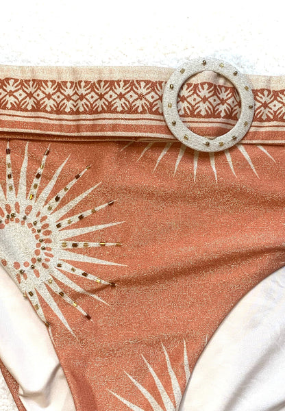 Cosita Linda High waist swim bottom beaded embroidery