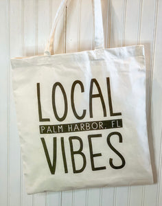 Palm Harbor LOCAL VIBES canvas tote bag